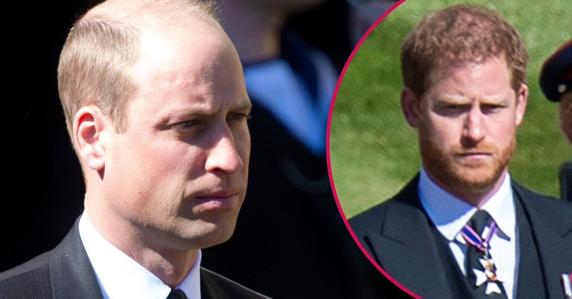 ED composite of Prince William and Harry at Philip funeral
