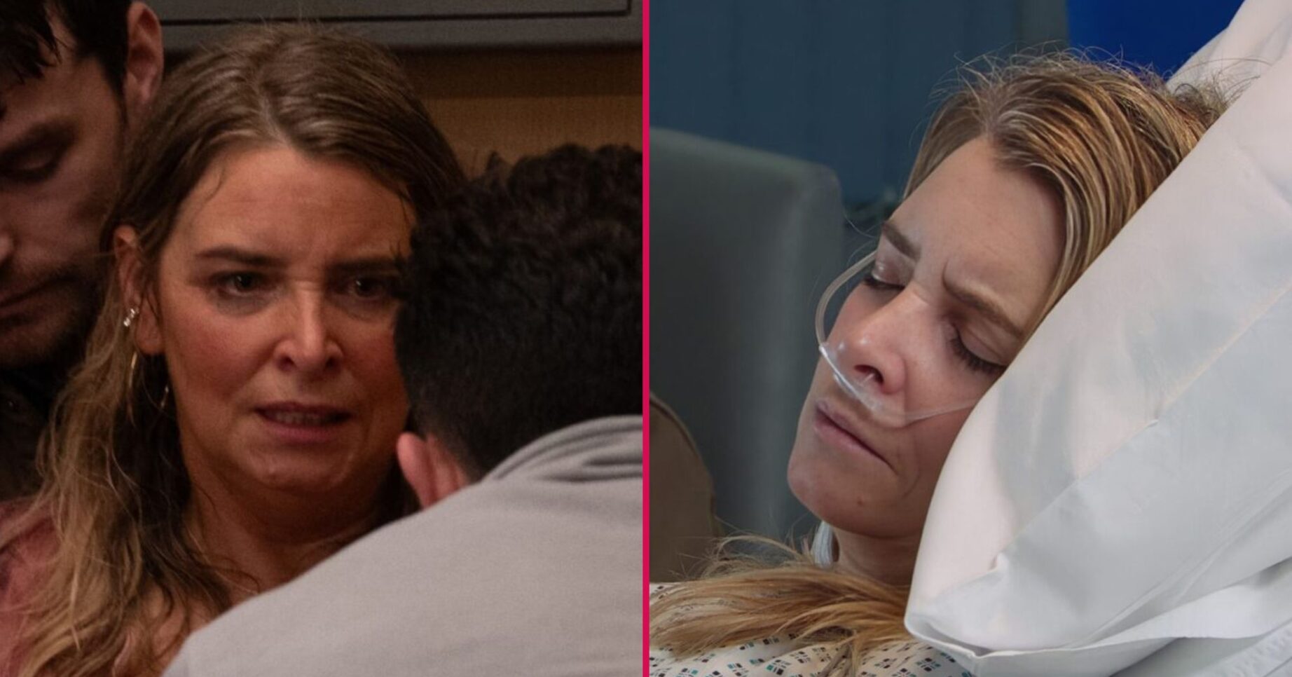 Charity in labour and Charity in hospital split image