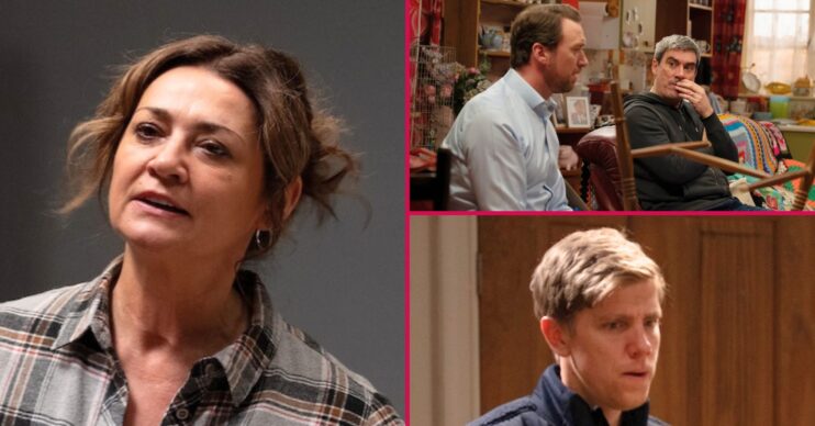 Moira, Liam, Cain and Robert three-way shot (Credit: ITV)