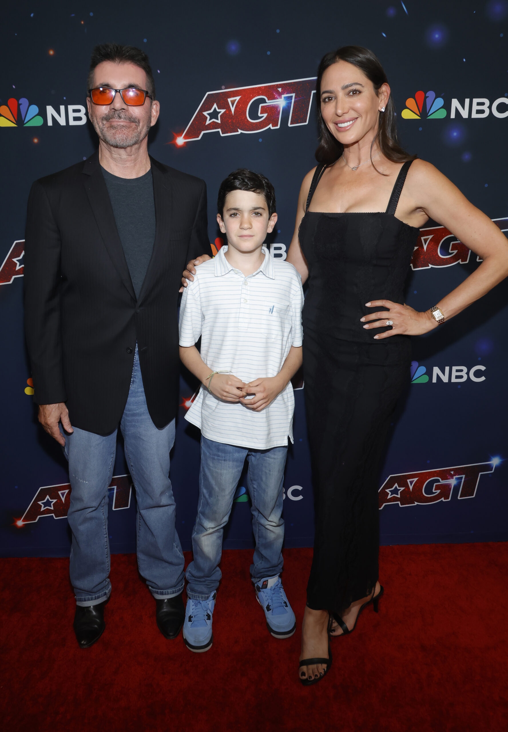 Simon Cowell, Lauren and Eric smiling