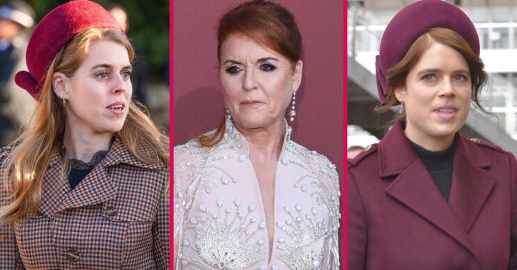 ED composite of Princesses Beatrice and Eugenie and Sarah Ferguson at different events