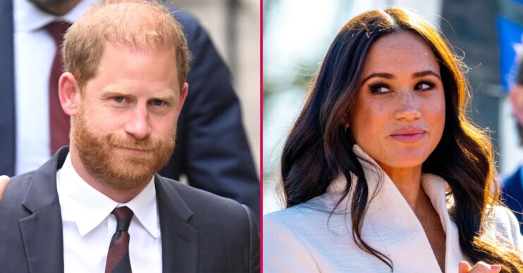 ED composite of Prince Harry and Meghan Markle looking serious