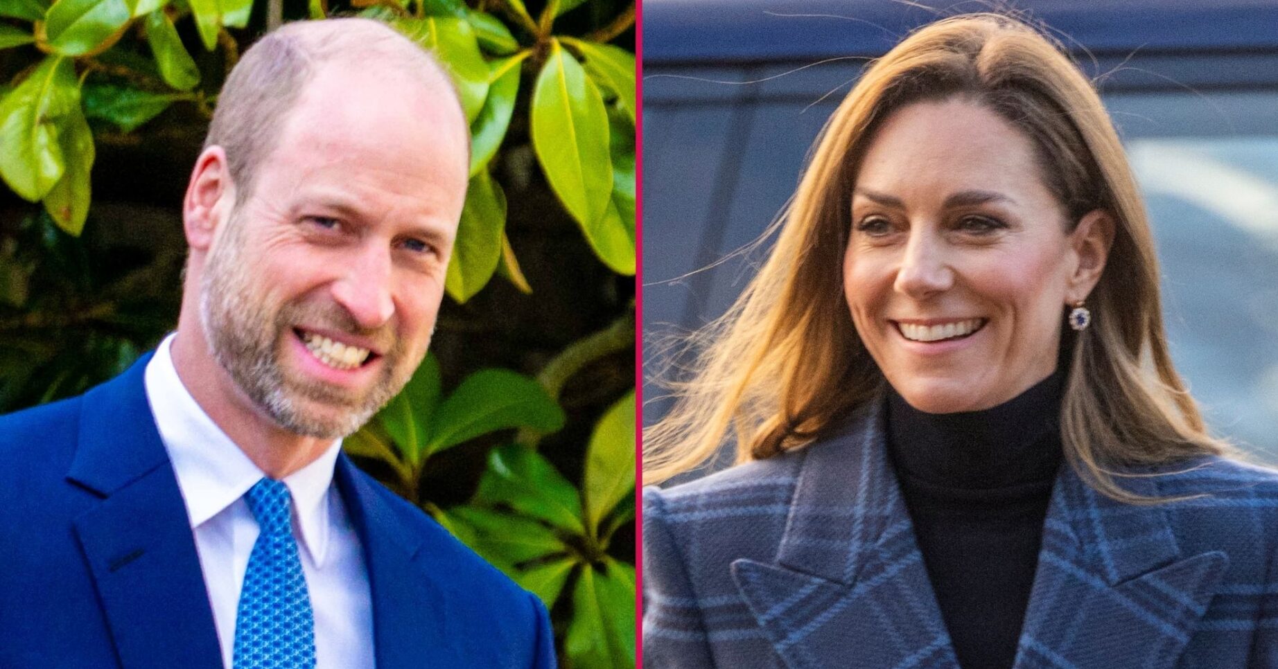 ED composite of Prince William and Kate Middleton smiling on different outings