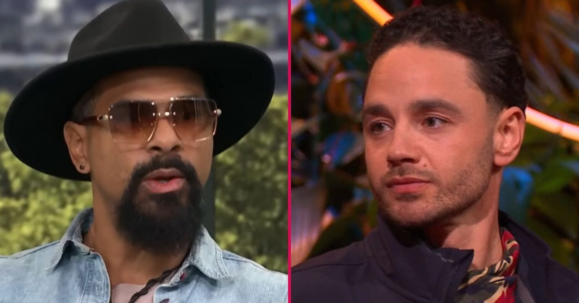 David Haye and Adam Thomas looking serious