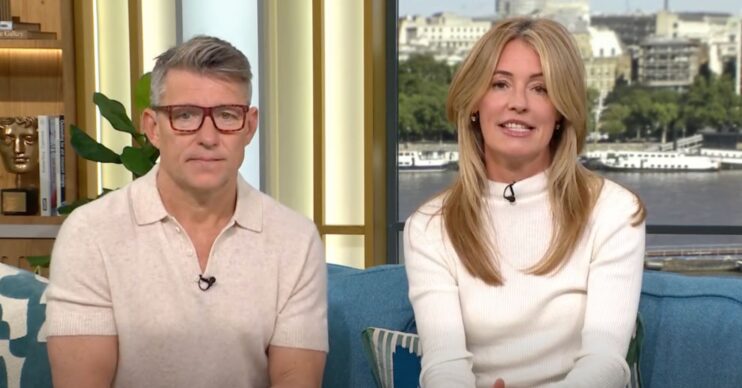 Ben and Cat in cream tops