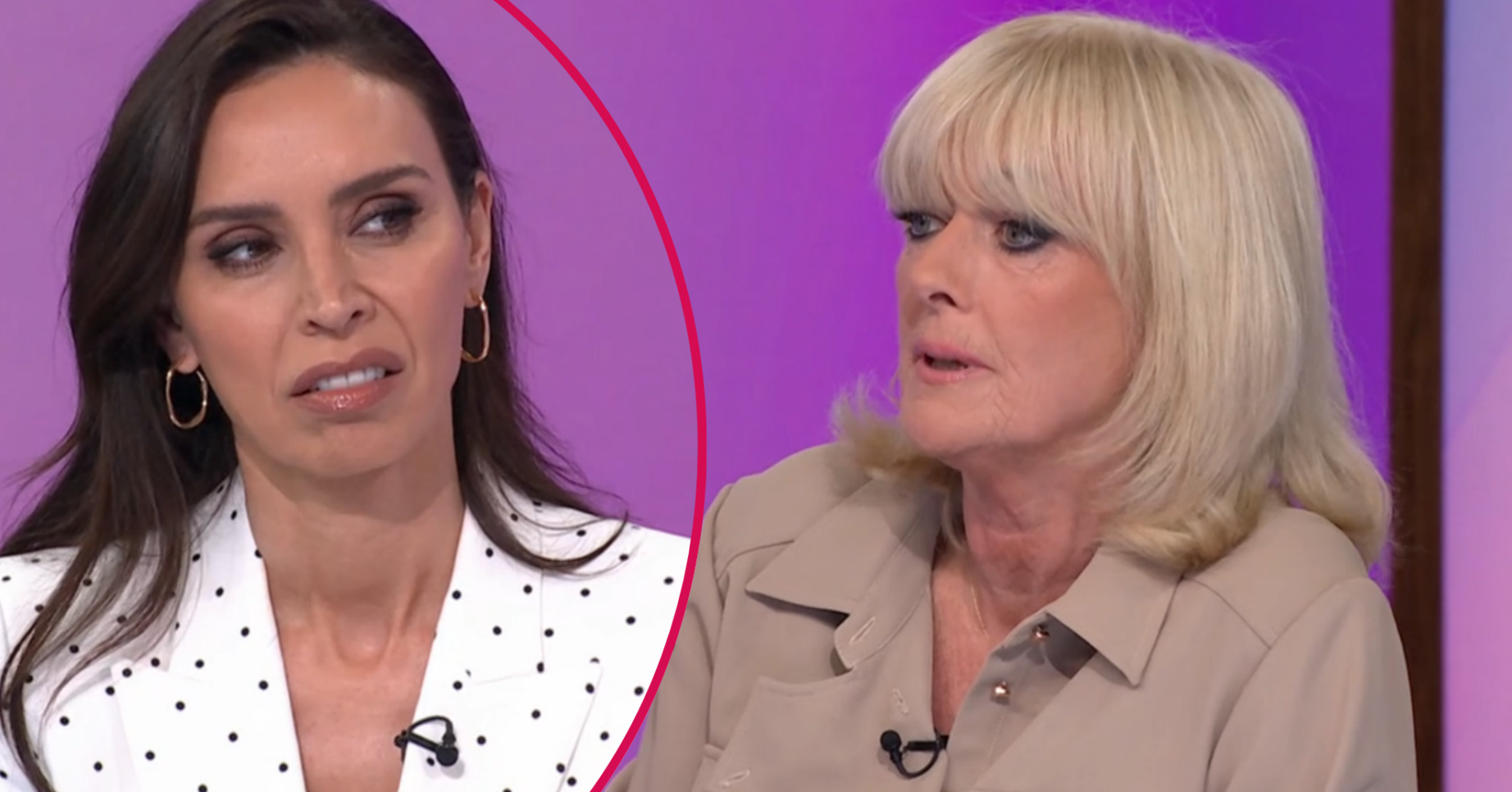 Christine Lampard looking unimpressed and Jane Moore on Loose Women