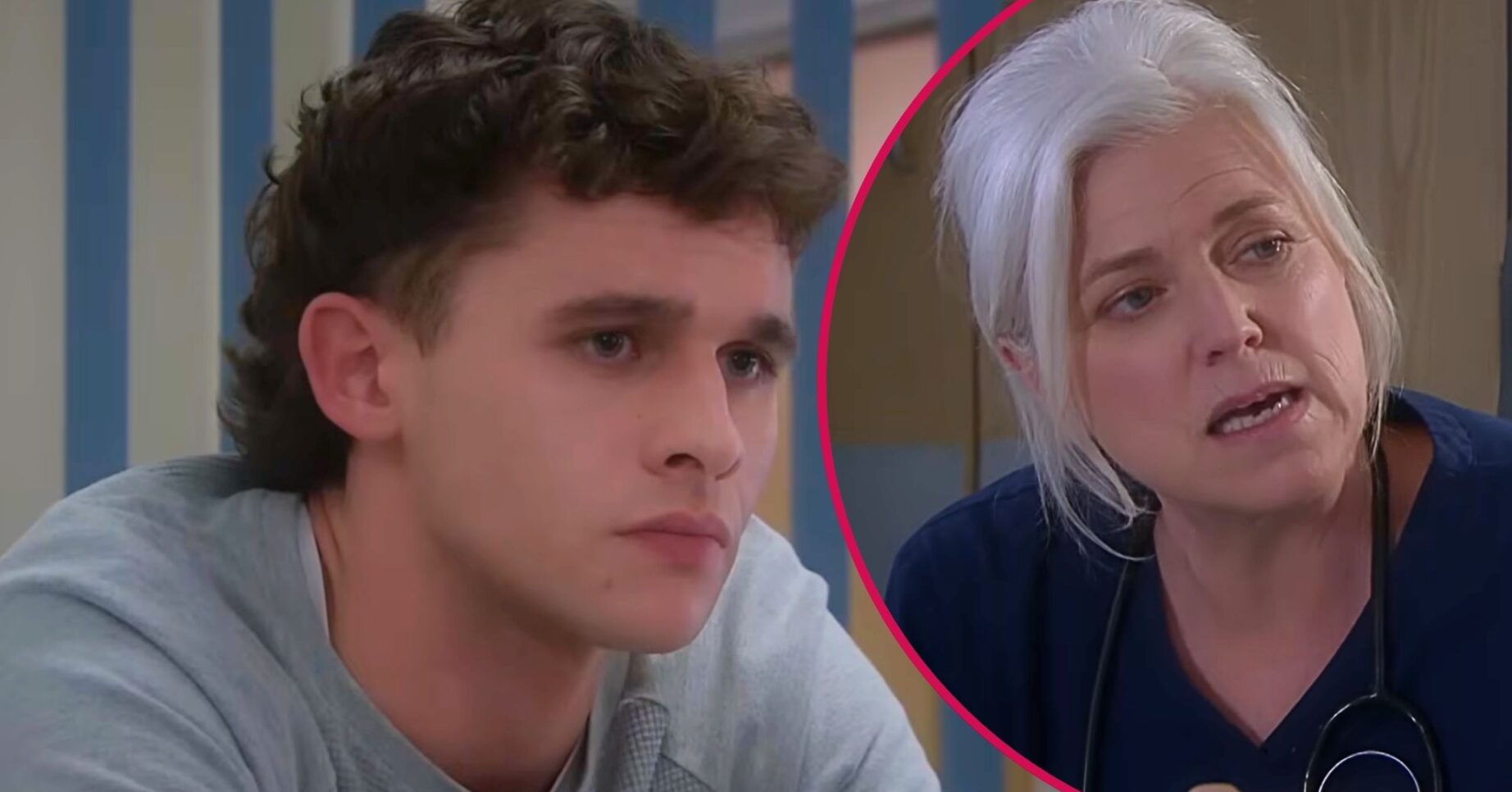 Jacob and Dr Todd in Emmerdale split pic (Credit: ITV)