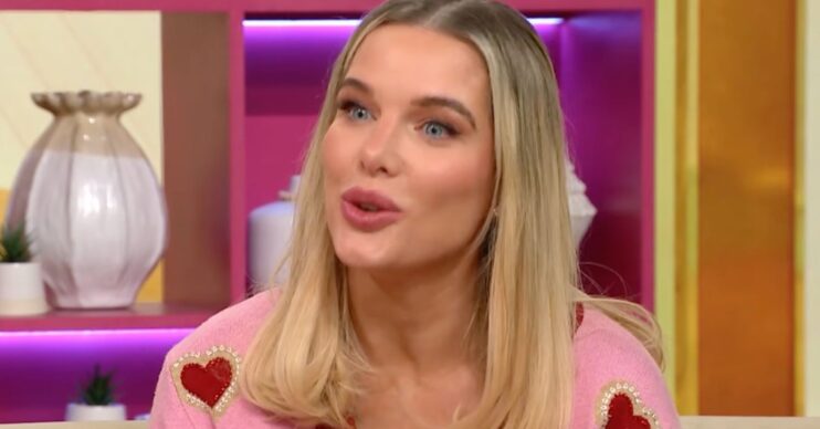 Helen on Lorraine in heart cardigan