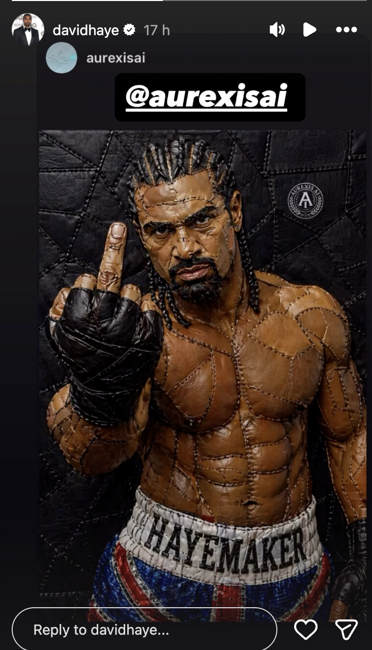 David Haye pulling the middle finger