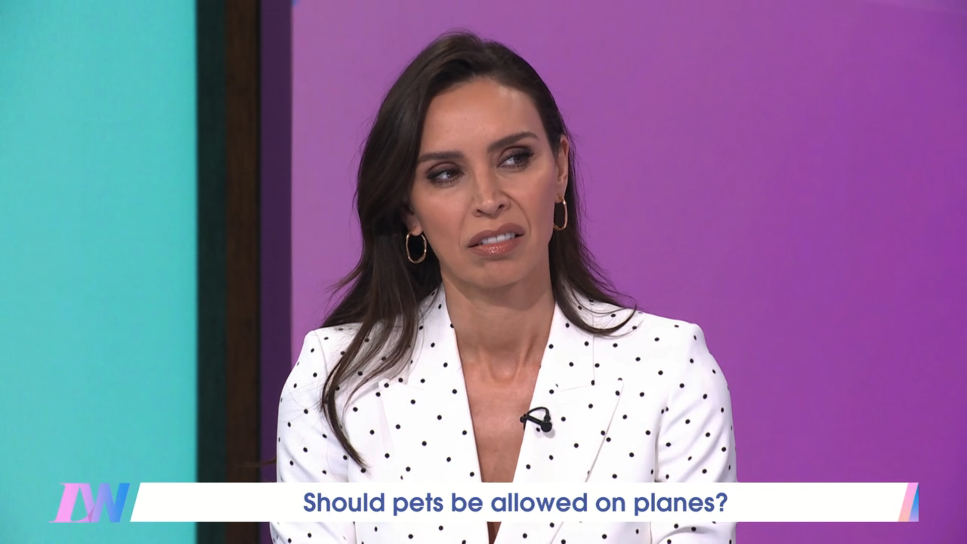 Christine Lampard looking unimpressed