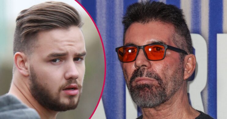 Liam Payne and Simon Cowell looking serious