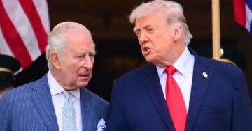 Tense moment King Charles faced off with ‘toxic’ Donald Trump over ‘bully handshake’