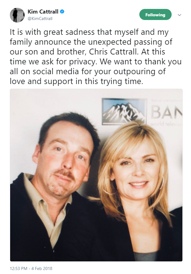 Twitter @KimCattrall