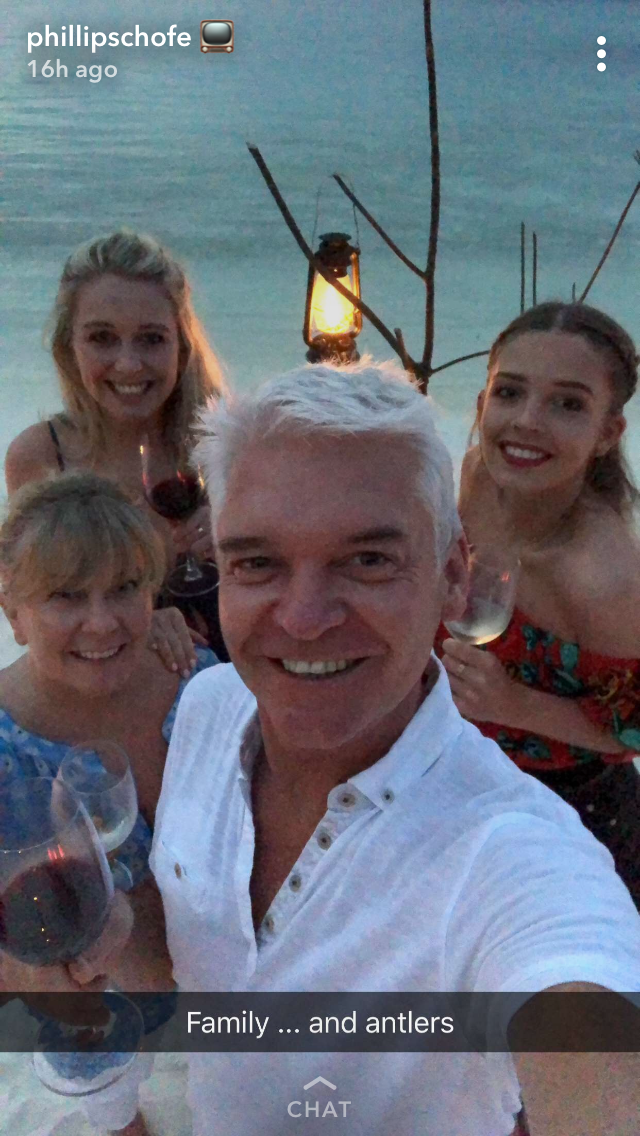 Phillip Schofield and his family on holiday in the Maldives