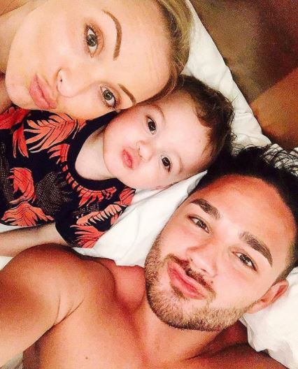 Adam Thomas with wife Caroline and son Teddy