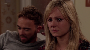 David and Sarah crying Coronation Street 