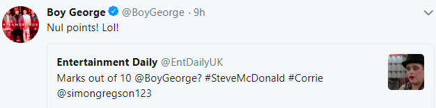 Boy George tweet