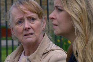 Adoptive mother Irene Stocks meets birth mother Charity Dingle in Emmerdale