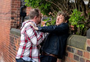 Dan Spencer and Daz Spencer fight in ITV's Emmerdale