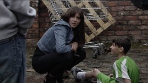 Jack cuts his knee in Coronation Street 