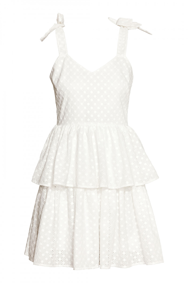H & M white tired dress