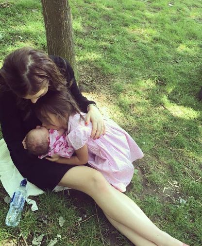 Helen Flanagan's day at the park with daughters Matilda and Delilah