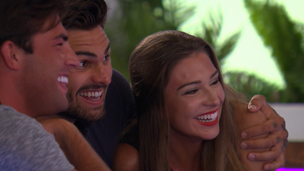 Love Island's Adam Collard with Jack FIncham and Zara McDermott