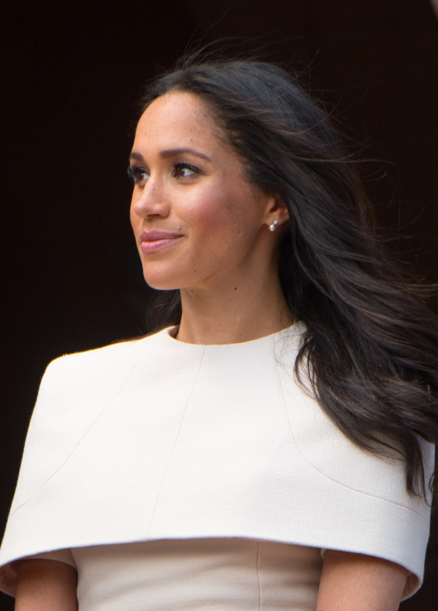 Queen Elizabeth II and Meghan, the Duchess of Sussex visit Chester Town Hall during a one day visit to Cheshire