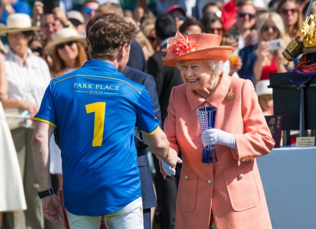 The Queen,. The Royal Windsor Cup Final 2018 at Guards Polo Club