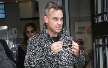 Robbie Williams outside BBC Radio Two