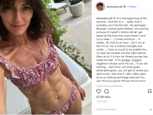 Davina McCall flaunting her abs on Instagram (credit: Instagram)