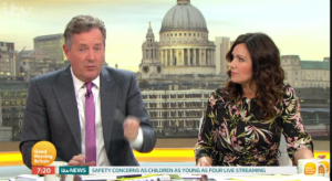 Piers Morgan and Susanna Reid on Good Morning Britain (Credit: ITV)