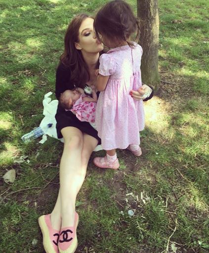 Helen Flanagan's day at the park with daughters Matilda and Delilah