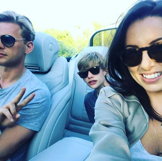 Jeff Brazier with son Freddie and fiancee Kate Dwyer
