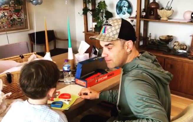 Robbie Williams with son Charlton