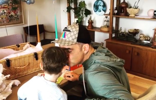 Robbie Williams with son Charlton