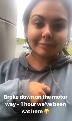 Scarlett Moffatt stranded on motorway