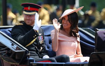 Prince Harry and Meghan, The Duke and Duchess of Sussex at Trooping The Colour ceremony marking the Queen's 92nd Birthday