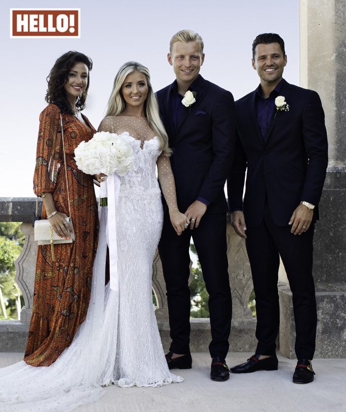 Michelle Keegan and Mark Wright at the wedding of Joshua Wright and Hollie Kane in Majorca