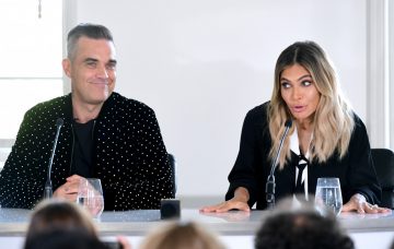 Robbie Williams and Ayda Field at X Factor press conference