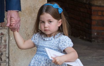 Princess Charlotte of Cambridge leaves after Prince Louis of Cambridge's christening at the Chapel Royal, St James's Palace, London on July 09, 2018 in London, England. (Photo by Dominic Lipinski - WPA Pool/Getty Images)