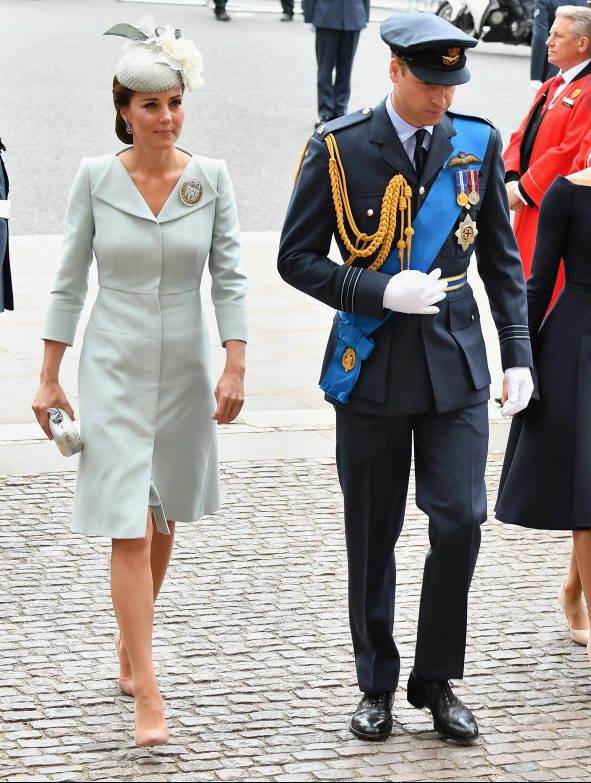 Catherine, Duchess of Cambridge, Prince William, Duke of Cambridge, Meghan, Duchess of Sussex and Prince Harry, Duke of Sussex attend as members of the Royal Family attend events to mark the centenary of the RAF on July 10, 2018 in London, England. (Photo by Jeff Spicer/Getty Images)