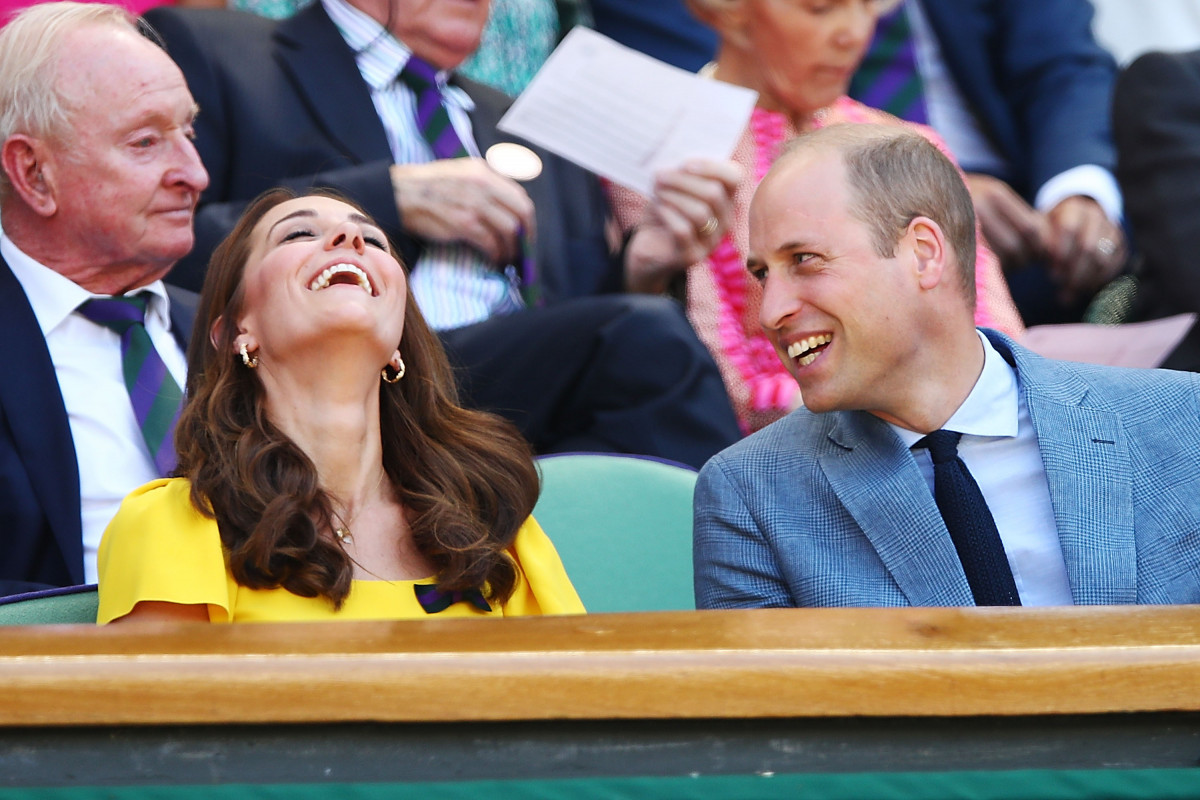Catherine, Duchess of Cambridge and Prince William, Duke of Cambridge attend the Men's Singles final on day thirteen of the Wimbledon Lawn Tennis Championships at All England Lawn Tennis and Croquet Club on July 15, 2018 in London, England. (Photo by Clive Brunskill/Getty Images)