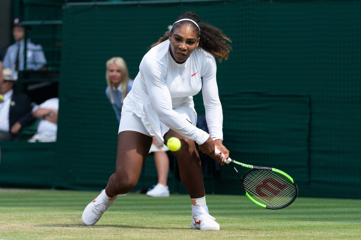  Serena Williams of the United States of America plays Evgeniya Rodina of Russia in the women's singles 4th round draw 