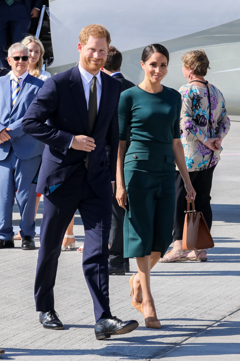 Their Royal Highnesses Prince Harry, The Duke of Sussex and Meghan, Duchess of Sussex arrive at Dublin City Airport, on the first of their two day visit to Dublin, Ireland.
