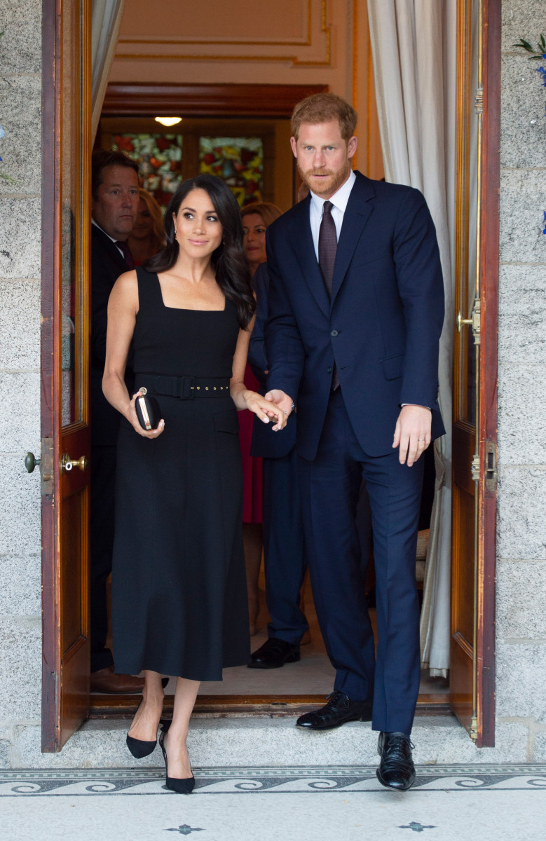 Prince Harry, The Duke and Duchess of Sussex and Meghan, the Duchess of Sussex attend a reception at the residence of Robin Barnett, the British Ambassador to Ireland