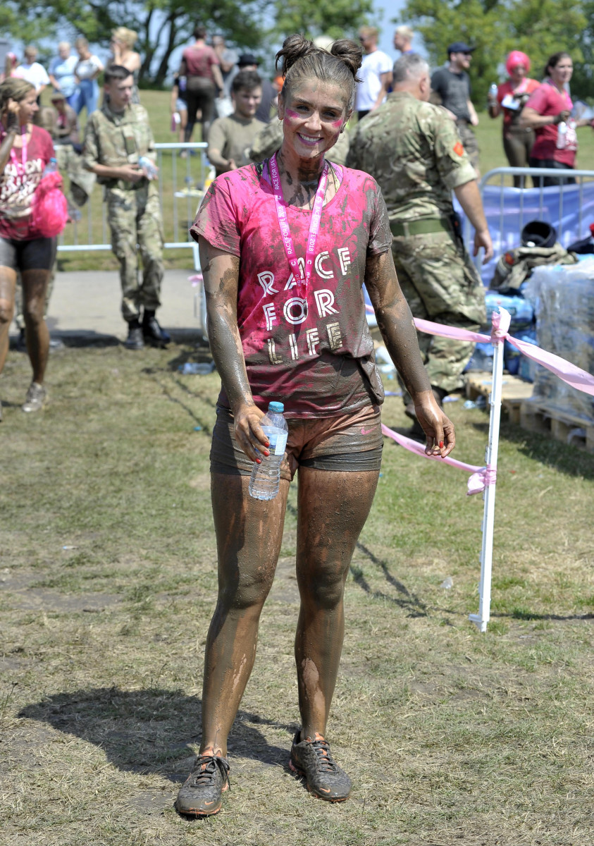 Brooke Vincent Takes Part In Pretty Muddy Race for Life Cancer Research Fundraiser Held At Heaton Park In Manchester