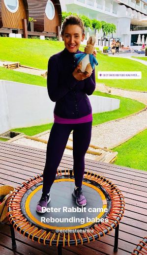 Catherine Tyldesley at a juice retreat in Portugal