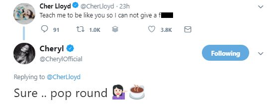 Cheryl responds to Cher Lloyd request
