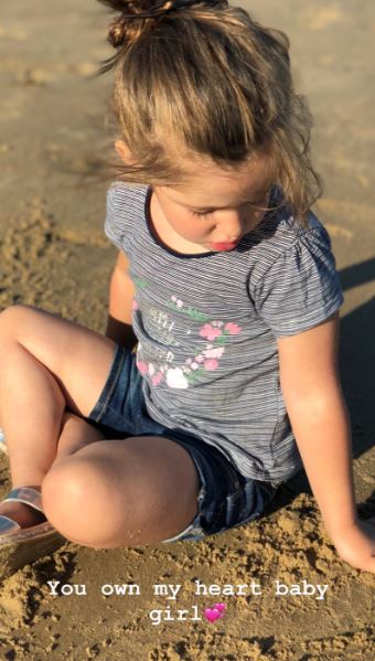 Jacqueline Jossa daughters Ella on the beach